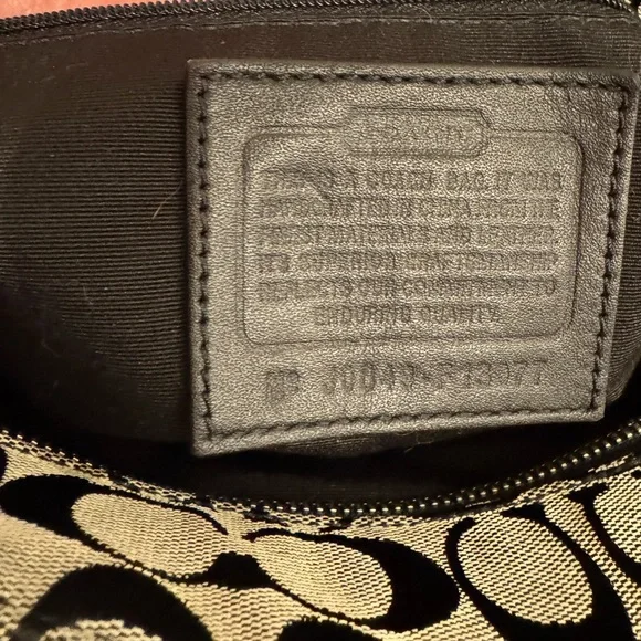 Coach Black & Grey Signature Canvas Tote with Leather Trim - Picture 3 of 10